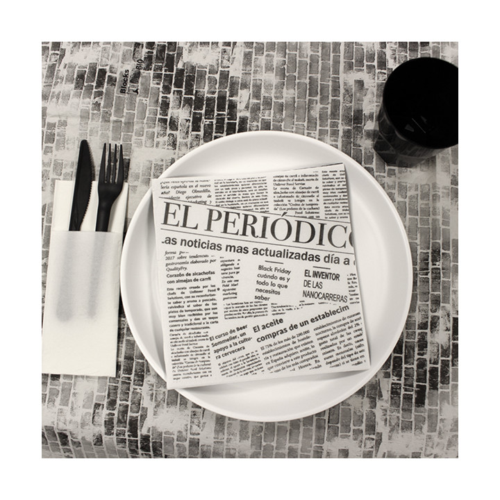 Pre-Cut Paper Tablecloth 1x1m "Blocks" 40g/m² (400 Units)