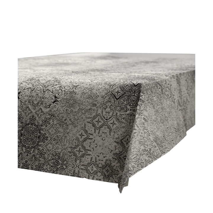 Pre-Cut Paper Tablecloth 1x1m "Mosaic" Black 40g/m² (400 Units)