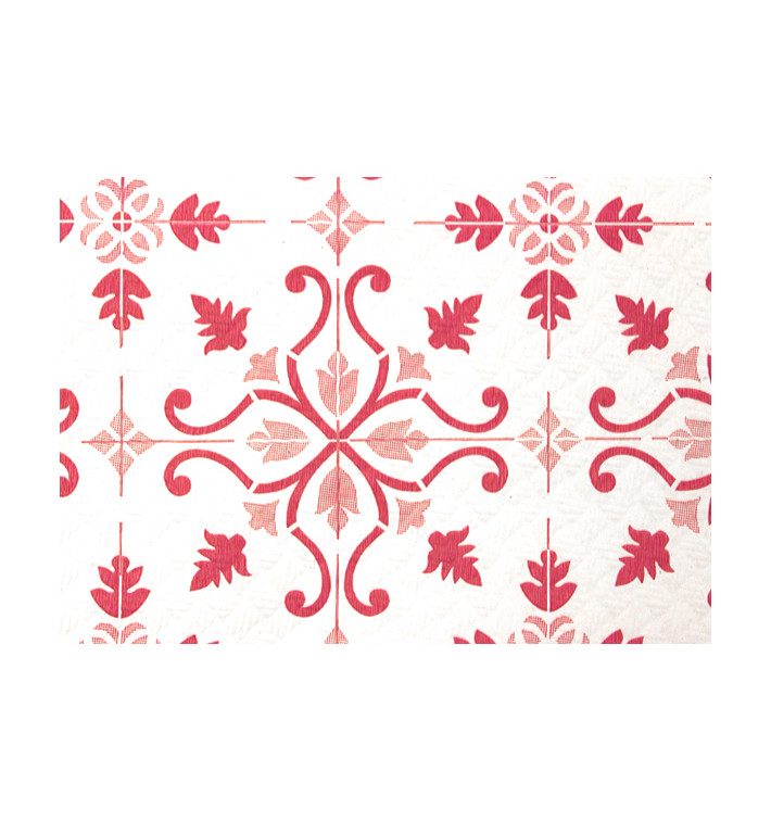 Pre-Cut Paper Tablecloth 1x1m "La Valenciana" Burgurdy 40g/m² (400 Units)