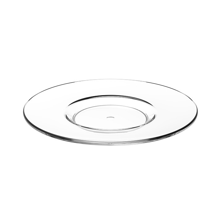 Reusable Plastic Plate SAN for Cup “Cappuccino” Transparent 166ml (36 Units)
