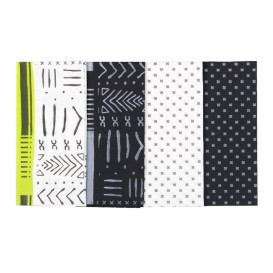 Paper Napkin Double Point "White Tribal"  1/8 40x40cm (30 Units) 