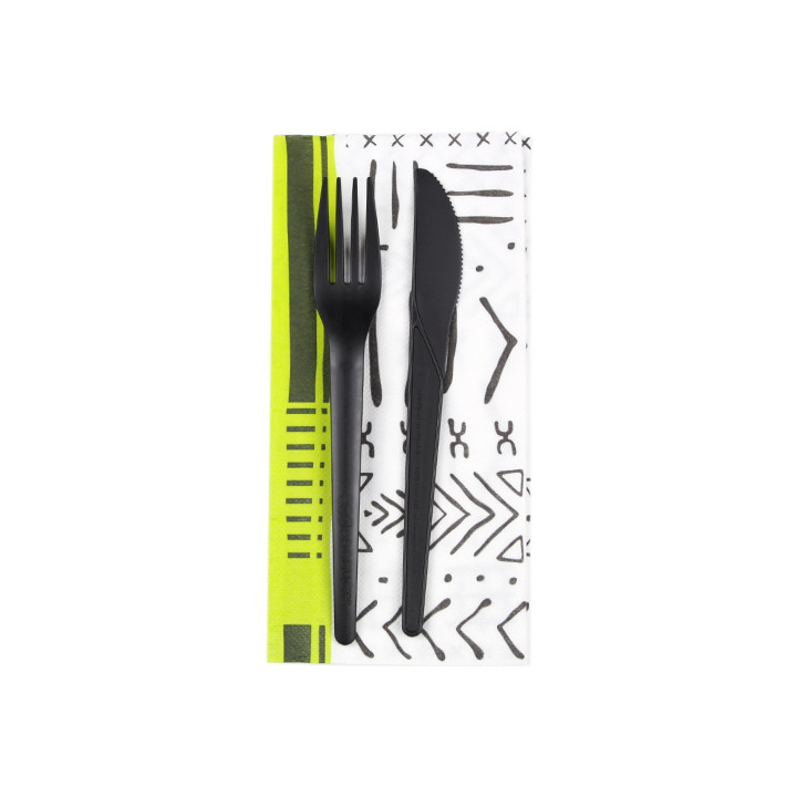 Paper Napkin Double Point "White Tribal"  1/8 40x40cm (1200 Units) 
