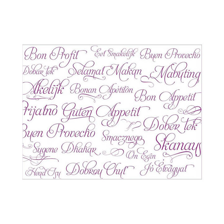 Placemat of Paper in Fuchsia "Buen Provecho" 30x40cm 40g/m² (1.000 Units)