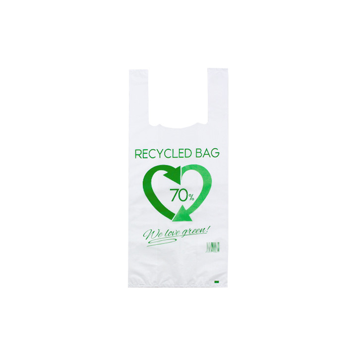 Plastic T-Shirt Bag 70% Recycled 35x50cm 50µm (1.000 Units)