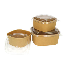 Paper Container Kraft Square 500ml 13x13x5,6cm (50 Units)