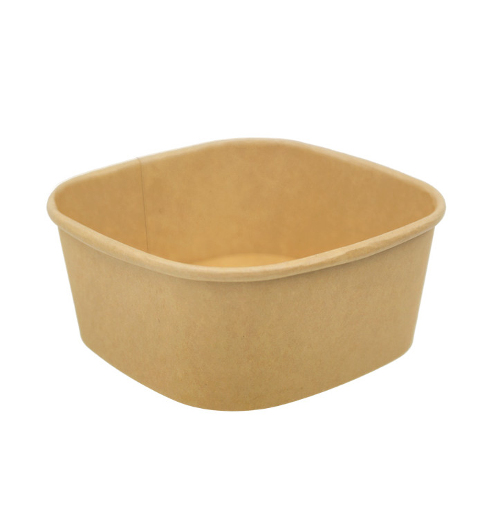 Paper Container Kraft Square 500ml 13x13x5,6cm (300 Units)