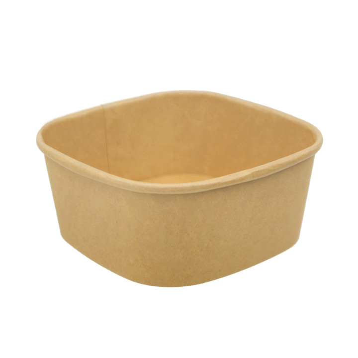 Paper Container Kraft Square 500ml 13x13x5,6cm (300 Units)