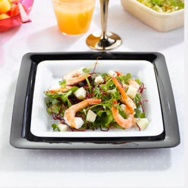 Plastic Plate Square shape Extra Rigid White 22,5x22,5cm (200Units)