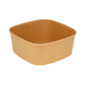 Paper Container Kraft Square 1000ml 17x17x6,5cm (300 Units)