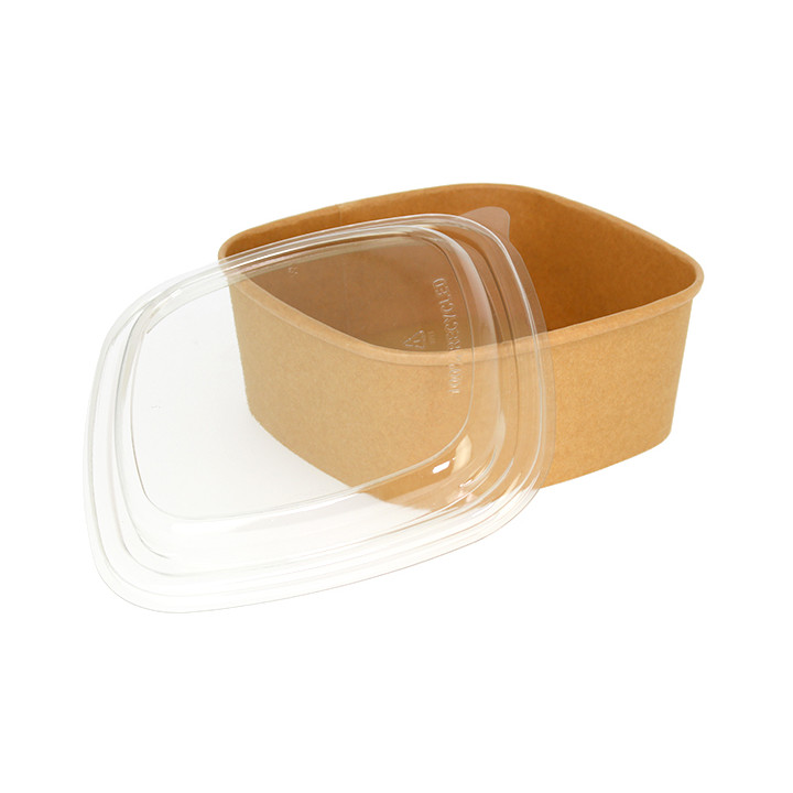 Paper Container Kraft Square 1000ml 17x17x6,5cm (300 Units)