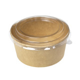 Paper Kraft-Kraft Soup Bowl with PP Lid 750ml (50 Units)