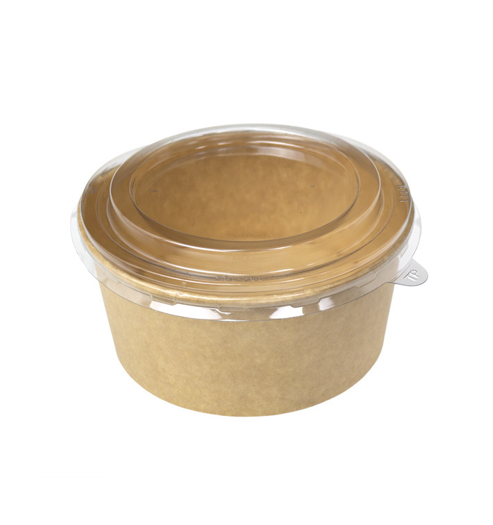 Paper Kraft-Kraft Soup Bowl with PP Lid 750ml (50 Units)