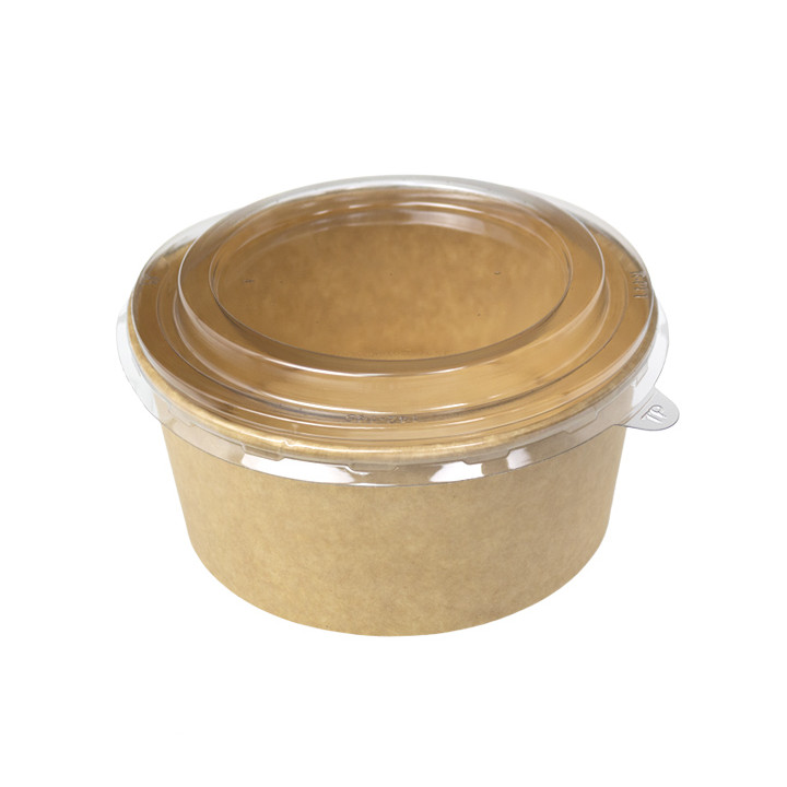 Paper Kraft-Kraft Soup Bowl with PP Lid 750ml (50 Units)