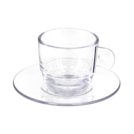 Reusable Plastic Cup SAN “Espresso” Transparent 80ml (36 Units)