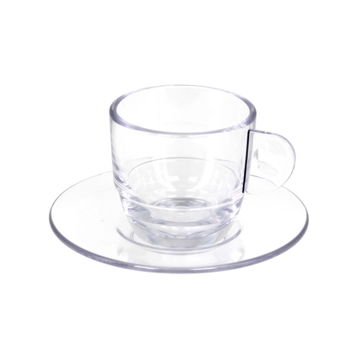 Reusable Plastic Cup SAN “Espresso” Transparent 80ml (36 Units)