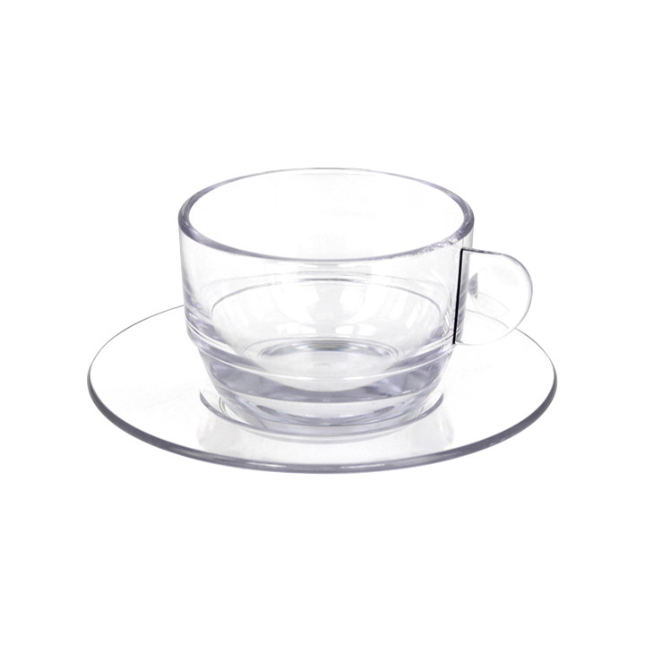 Reusable Plastic Cup SAN “Cappuccino” Transparent 166ml (36 Units)