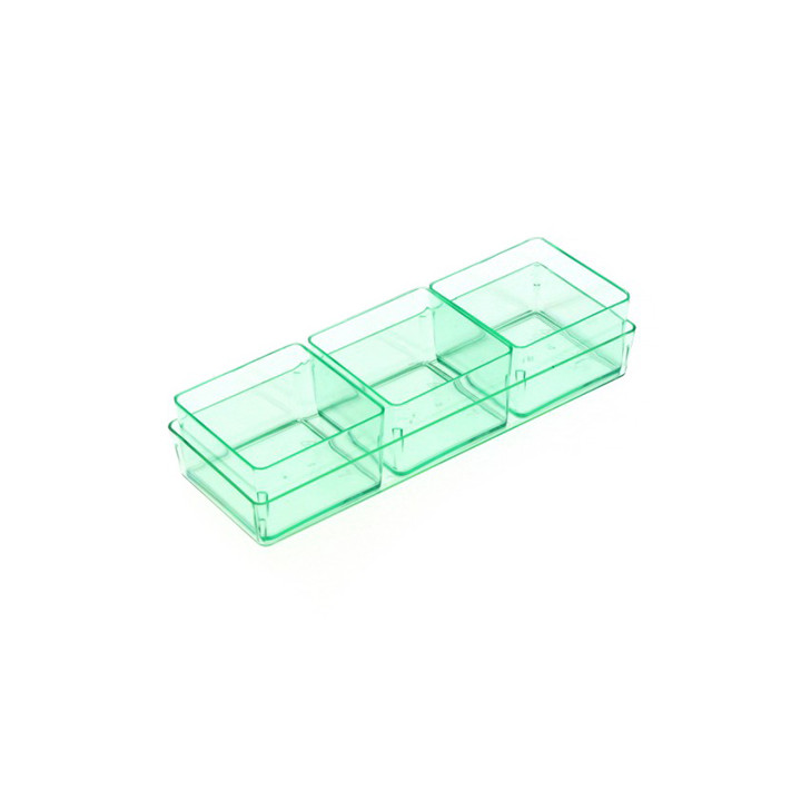 Plastic Tray PS Rectangular shape Water Green 13,1x4,6 cm (12 Units) 