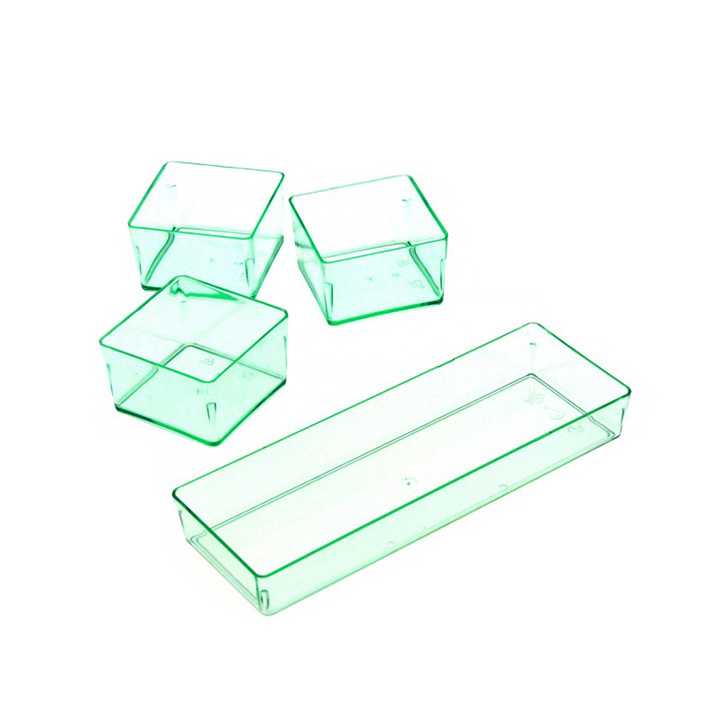 Plastic Tray PS Rectangular shape Water Green 13,1x4,6 cm (288 Units)
