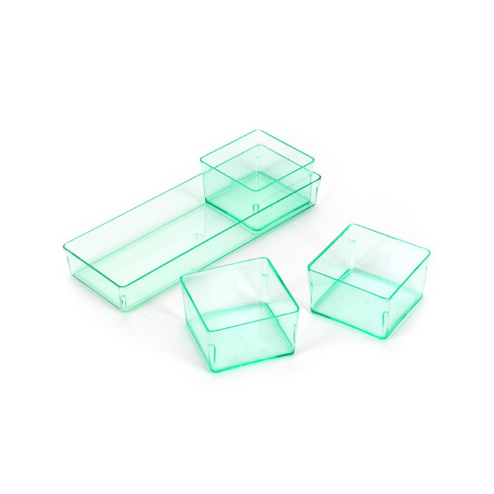 Plastic Tray PS Rectangular shape Water Green 13,1x4,6 cm (288 Units)