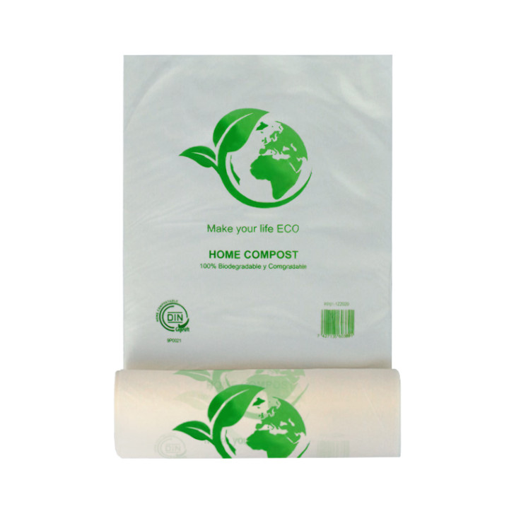Roll of plastic bags 100% Biodegradable 25x37cm (3000 Units)