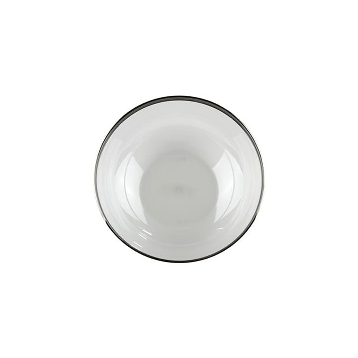 Plastic Bowl with Rim PS Crystal Hard Silver 3500ml Ø27cm (4 Units) 