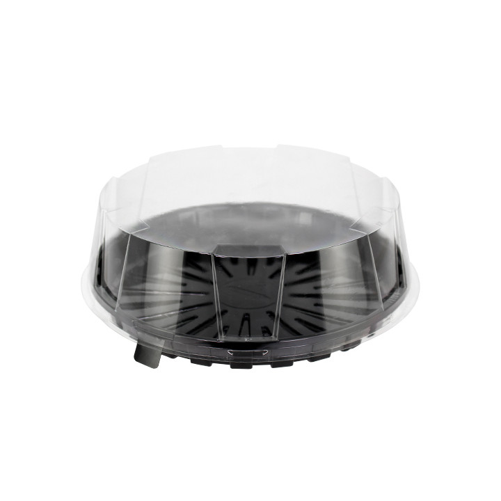 Cake Container APET Black Ø18cm (210 Units)