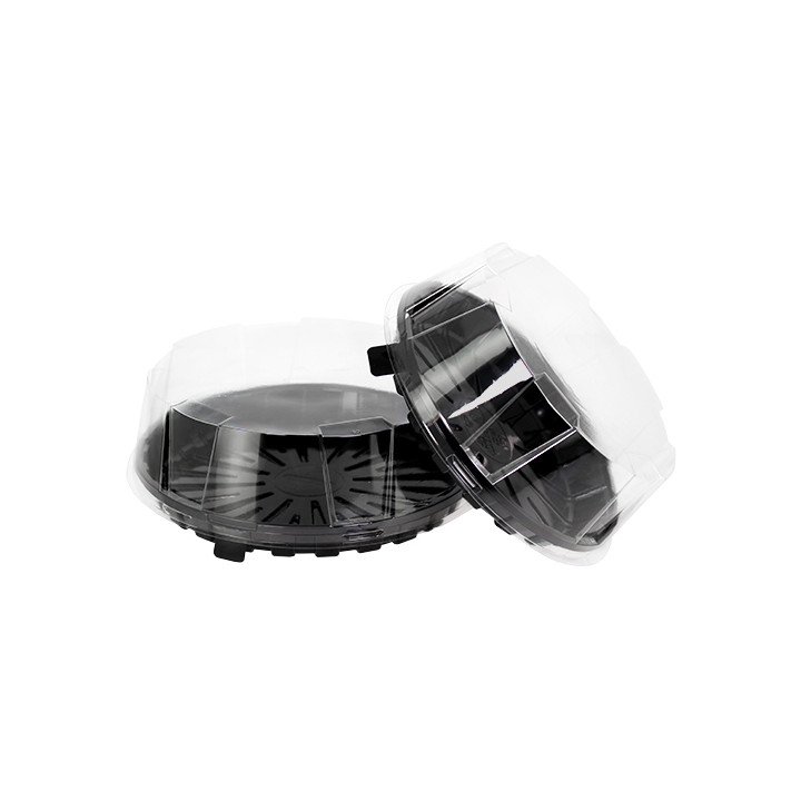 Cake Container APET Black Ø18cm (210 Units)