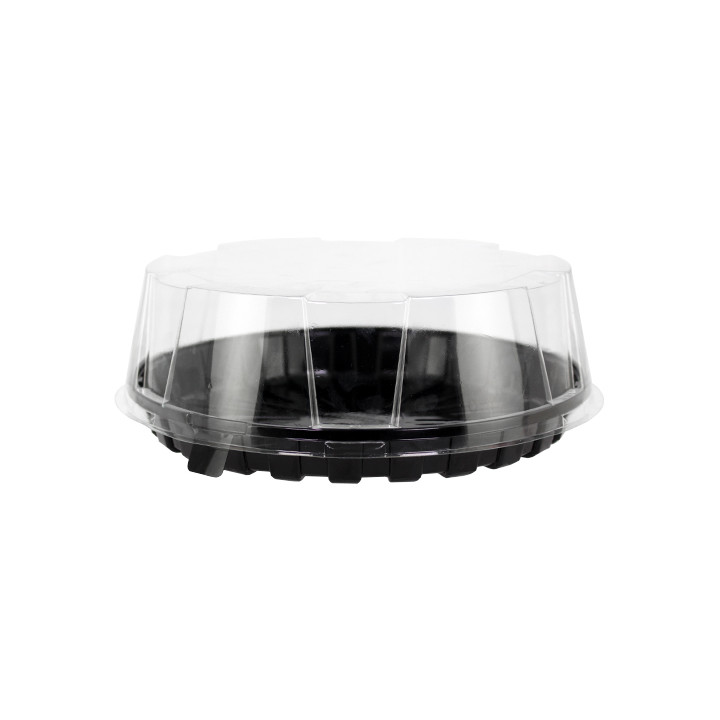Cake Container APET Black Ø25,5cm (10 Units)