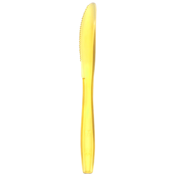 Plastic Knife PS Premium Yellow 19cm (50 Units) 