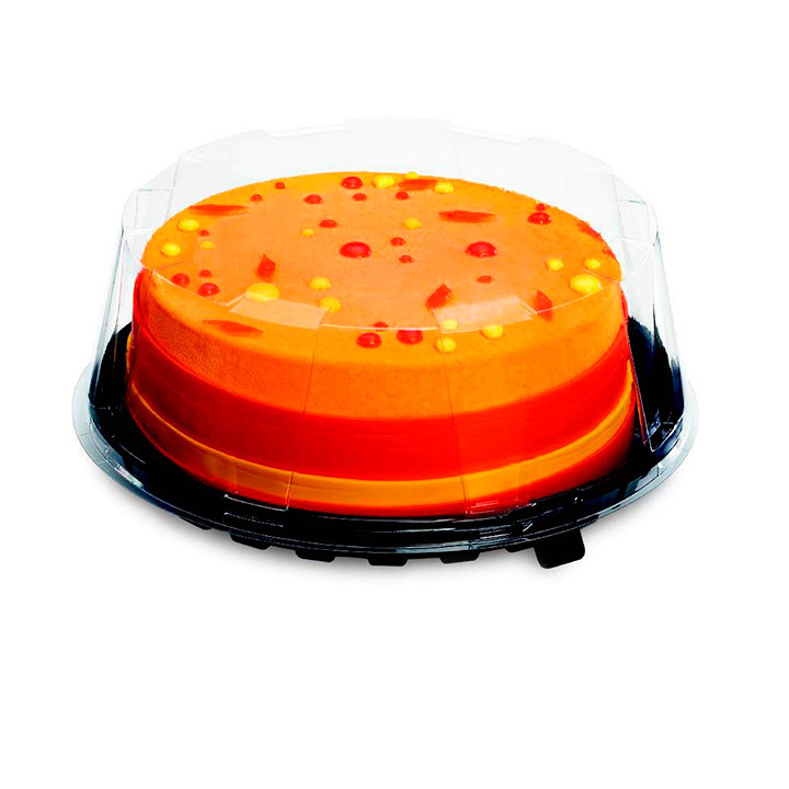 Cake Container APET Black Ø18cm (210 Units)