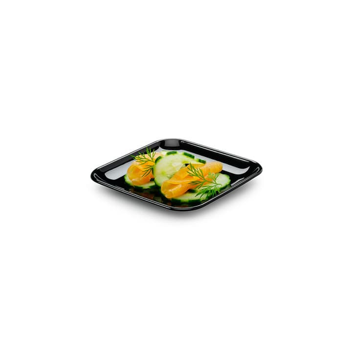 Plastic Tasting Plate PS Black 6x6x1 cm (200 Units)