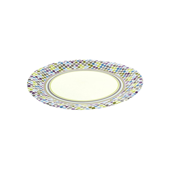 Paper Plate "Rayas y Topos" Design 23cm (8 Units) 