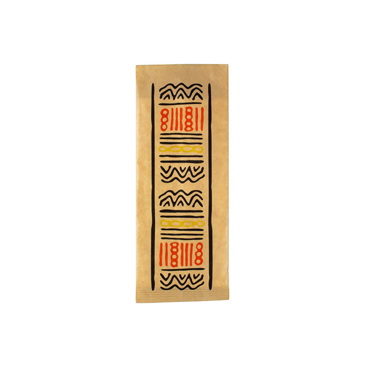 Paper Cutlery Envelopes with Napkin "Tribal" (125 Units)