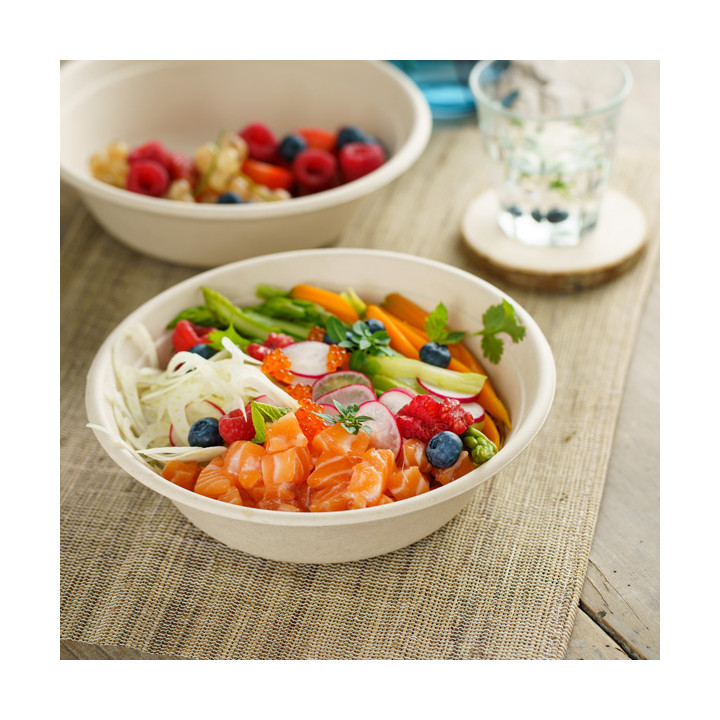 Sugarcane Bowl "Buddha" 600ml Ø17x5cm (50 Units)  