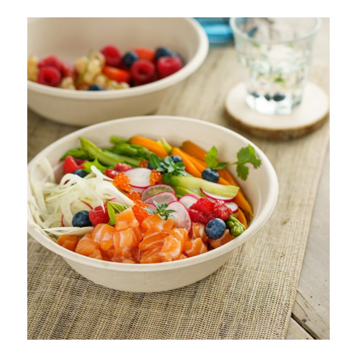 Sugarcane Bowl "Buddha" 500ml Ø14x7cm (75 Units)  