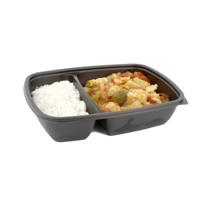 Plastic Deli Container with Lid PP Black 2C 1300ml 28x20cm (90 Units)