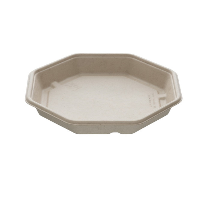 Octogonal Sugar Cane Container with Lid 830 ml 23x23cm (15 Units) 