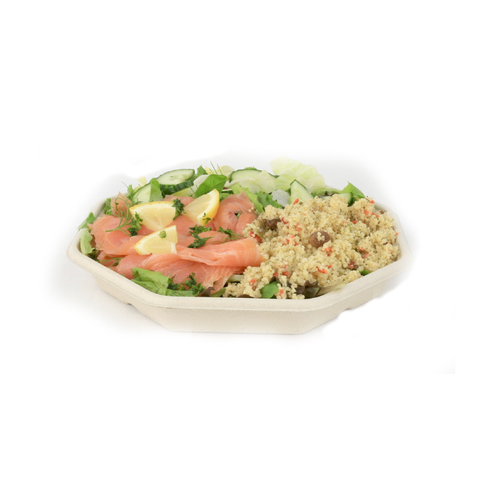 Octogonal Sugar Cane Container with Lid 830 ml 23x23cm (15 Units) 