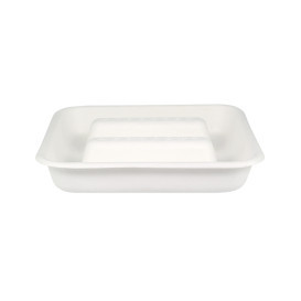 Sugarcane Taco Container White 18,5x18,5cm (300 Units)