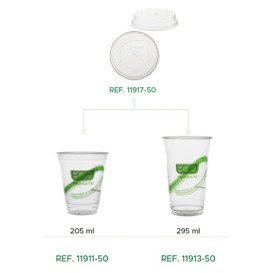 Cornstarch Cup PLA "Green Stripe" 205ml (50 Units) 