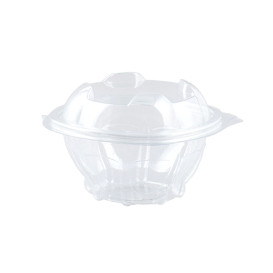 Plastic Hinged Salad Bowl PLA Round Shape 250ml (100 Units)