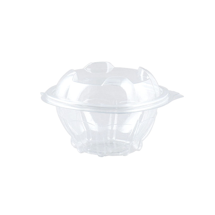 Plastic Hinged Salad Bowl PLA Round Shape 250ml (100 Units)