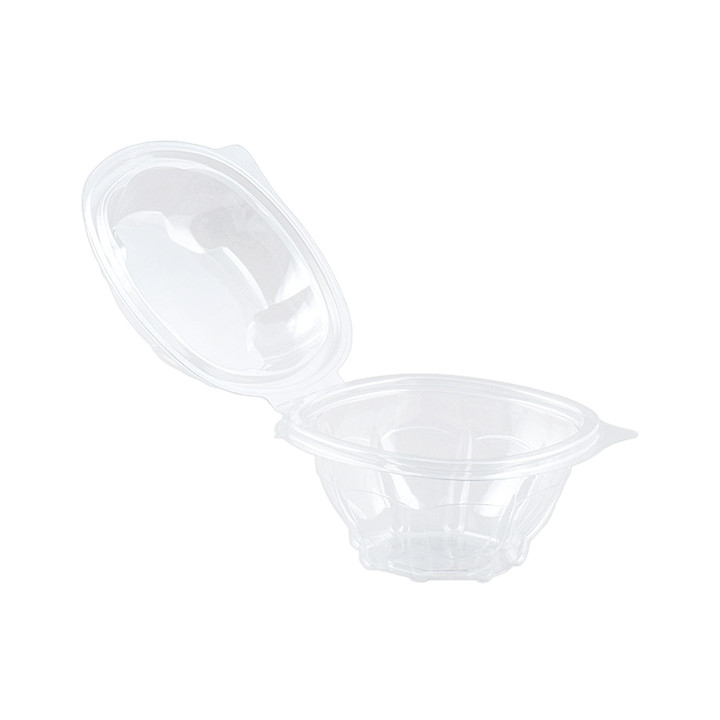 Plastic Hinged Salad Bowl PLA Round Shape 250ml (300 Units)