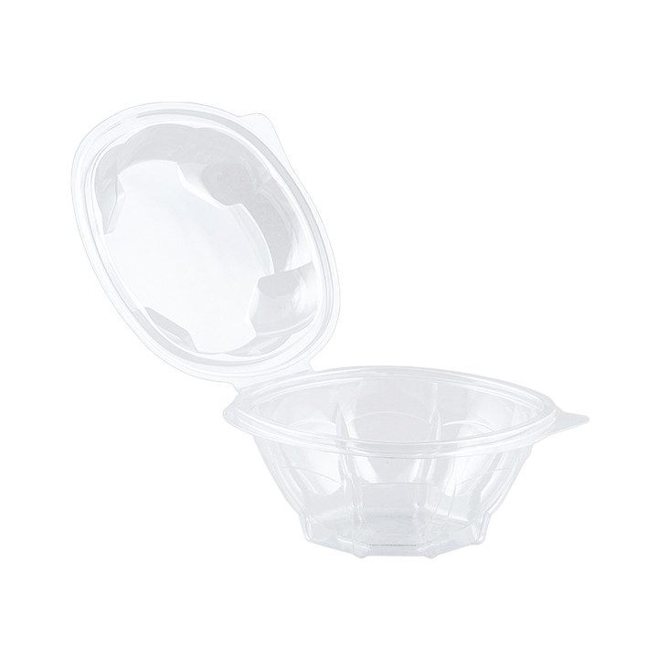 Plastic Hinged Salad Bowl PLA Round Shape 500ml (300 Units)