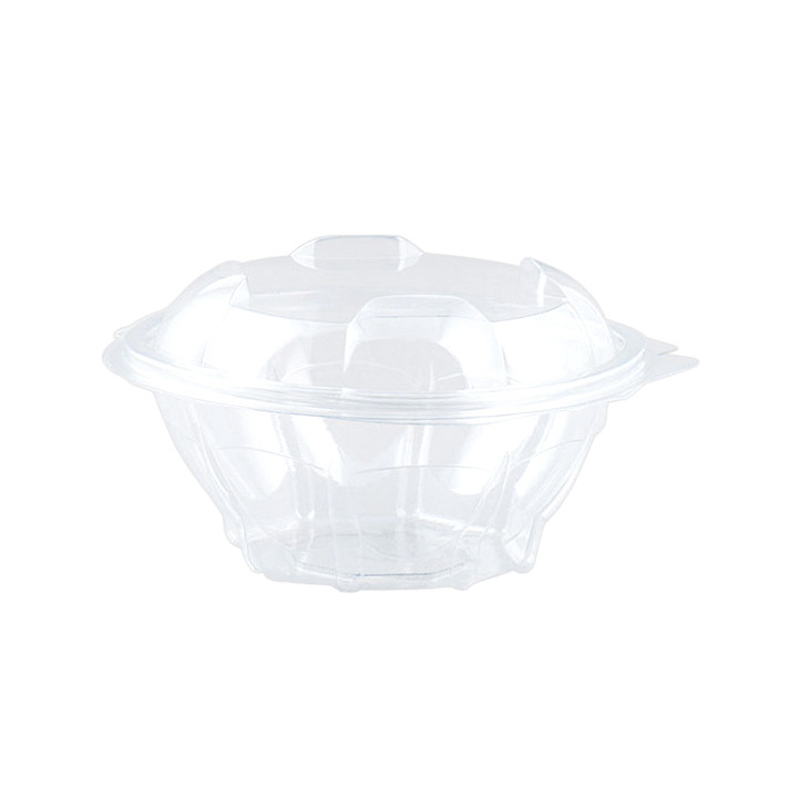 Plastic Hinged Salad Bowl PLA Round Shape 500ml (300 Units)
