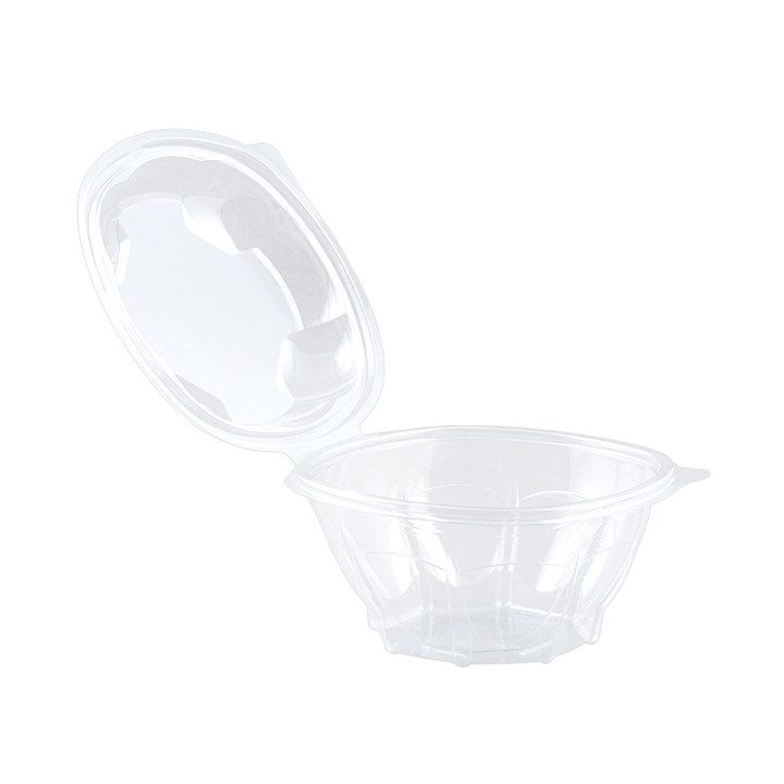 Plastic Hinged Salad Bowl PLA Round Shape 750ml (300 Units)