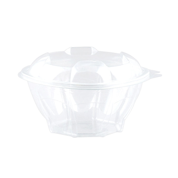 Plastic Hinged Salad Bowl PLA Round Shape 1.000ml (50 Units)