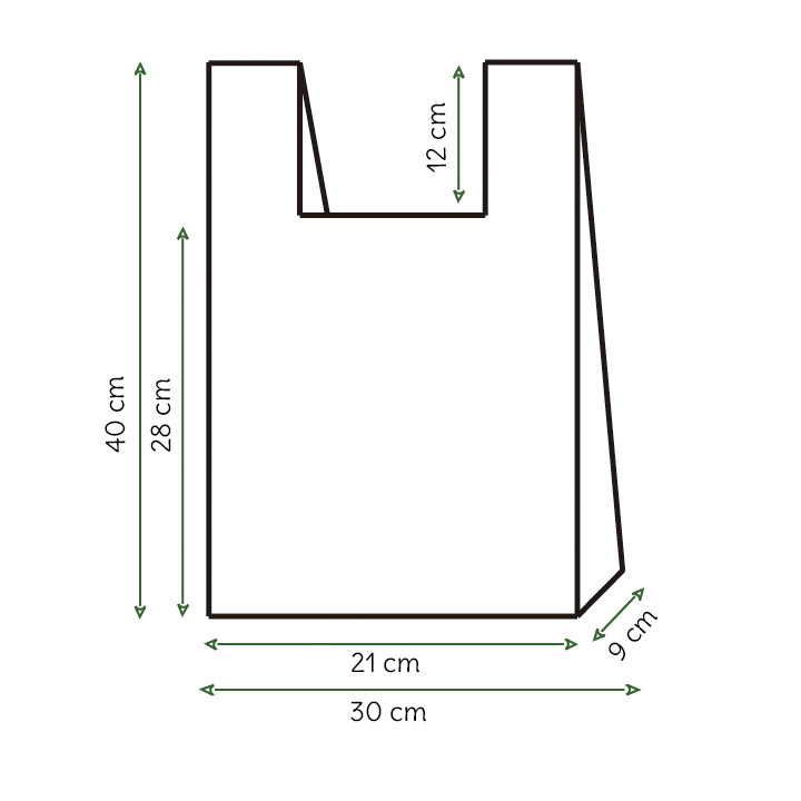Plastic T-Shirt Bag 100% Biodegradable 30x40cm (2.000 Units)