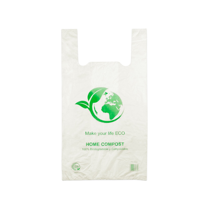 Plastic T-Shirt Bag 100% Biodegradable 30x40cm (100 Units) 