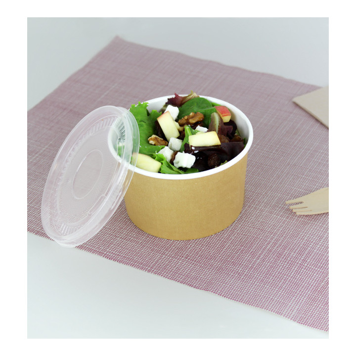 Paper Soup Bowl with Lid Kraft PP 16 Oz/473ml (25 Units) 